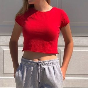Red crop top